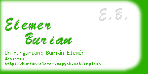 elemer burian business card